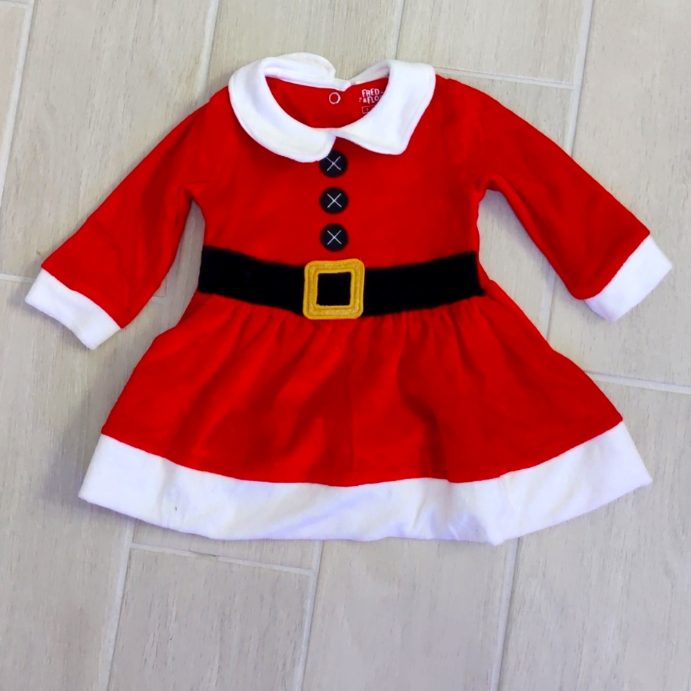 Mrs.Claus dress, velvet exterior, NWOT, baby sizes available